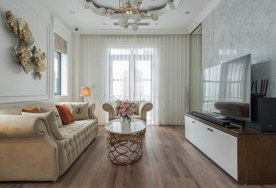 Sofa bọc nỉ được sản xuất bởi MoreSofa - thiết kế chuẩn mực, thẩm mỹ cao, bền bỉ với thời gian Thiết kế nội thất biệt thự