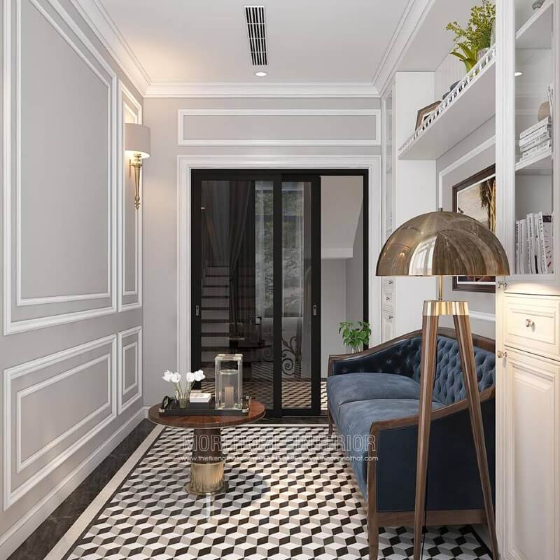 Bố trí phòng đọc sách đẹp, sang trọng nhưng vẫn mang lại cảm giác thư thái và độ tập trung tối đa cho chủ nhân. Thiết kế nội thất biệt thự