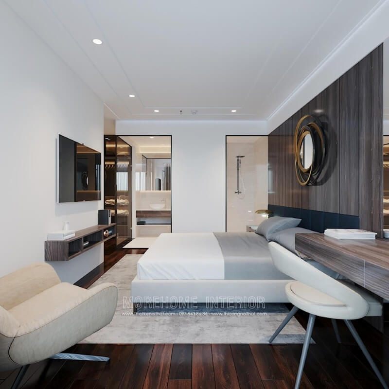 Mẫu thiết kế nội thất phòng ngủ cho bố mẹ tại chung cư cao cấp được đề xuất.