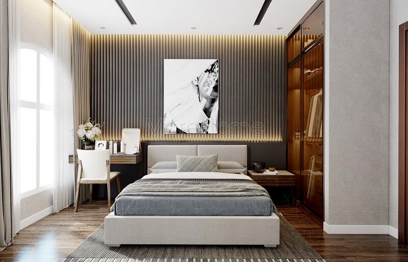 Mẫu giường ngủ có kiểu dáng nhỏ gọn và bọc nệm đầu giường, đã trở thành một trong những mẫu thiết kế được khách hàng ưa chuộng nhất hiện nay.